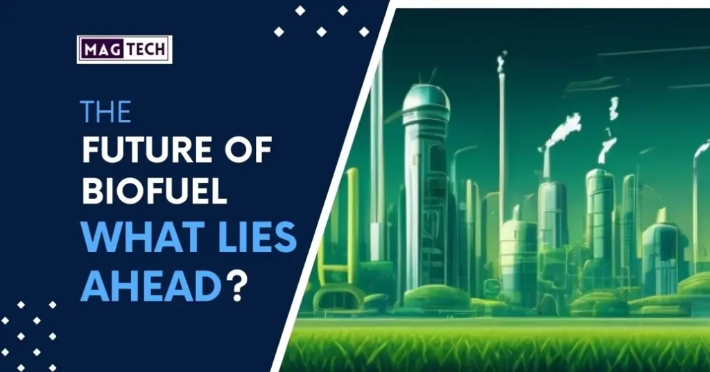 In this artistic rendering of a future city, sustainable green buildings harmonize with nature, while cutting-edge biofuel technologies power the metropolis, exemplifying a seamless fusion of urban living and environmental consciousness.